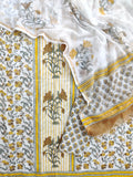 PANEL Hand Block Printed Cotton Suit with Cotton Kota Doria dupatta