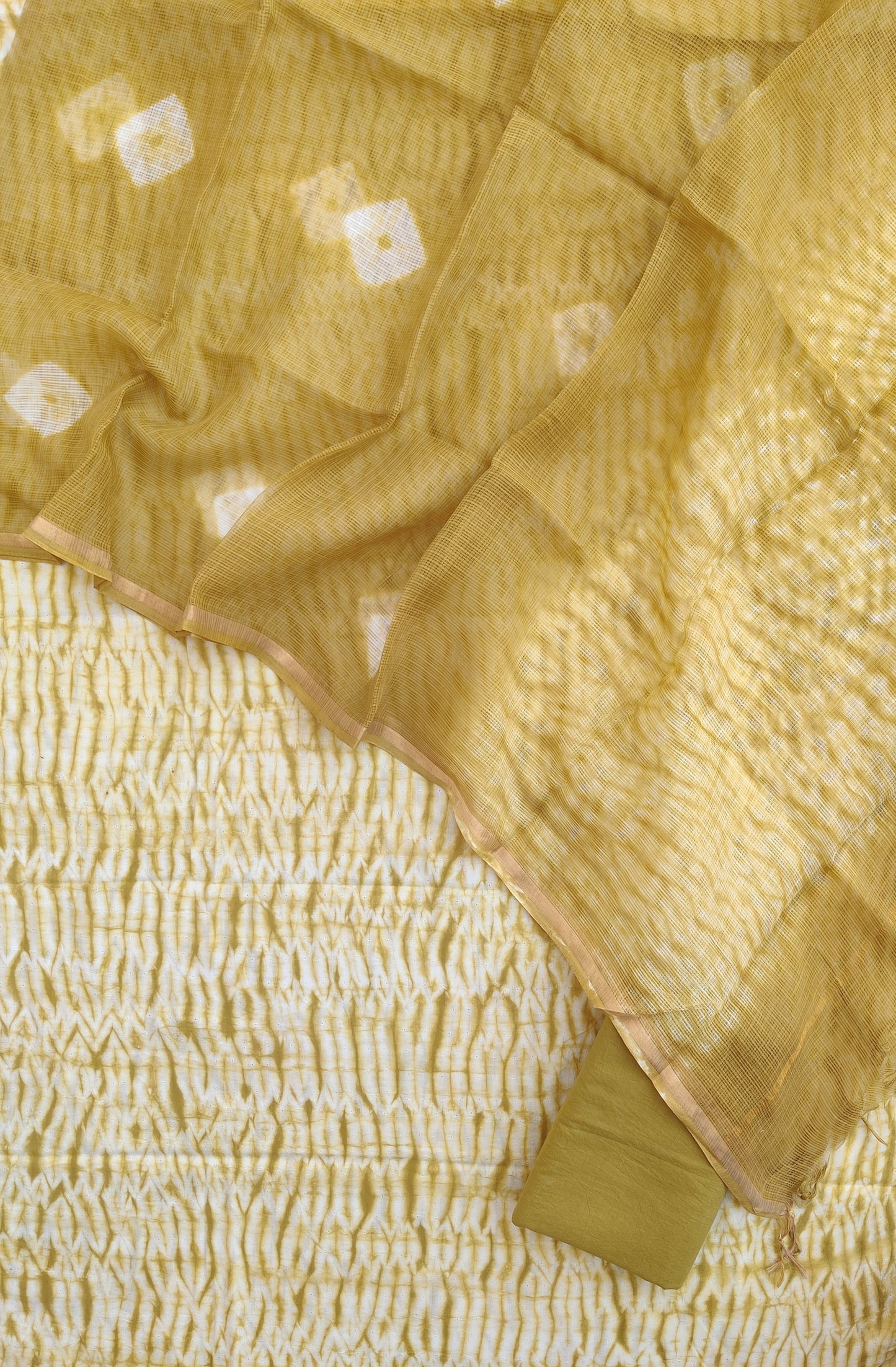 SHIBORI Cotton Suit with Cotton Kota Doria dupatta