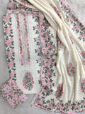 Exclusive Unstitched Cotton Suit with Mulmul Embroidery Dupatta