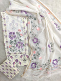 JAIPURI PRINTED  NECK WORK SUITS WITH KOTA DORIA DUPATTA