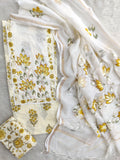 JAIPURI PRINTED  NECK WORK SUITS WITH KOTA DORIA DUPATTA