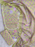 EXCLUSIVE HAND BLOCK PRINTED COTTON SUIT WITH COTTON DUPATTA