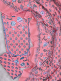 EXCLUSIVE HAND BLOCK PRINTED COTTON SUIT WITH COTTON DUPATTA