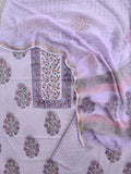 PANEL Hand Block Printed Cotton Suit with Cotton Kota Doria dupatta