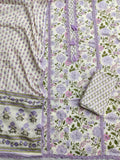 Exclusive Unstitched Cotton Neck Work Suits with Mulmul Dupatta