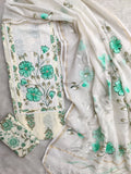 JAIPURI PRINTED  NECK WORK SUITS WITH KOTA DORIA DUPATTA