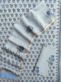 Hand Block Printed Cotton Schiffli Suit with Kota Doria Dupatta