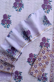 Hand Block Printed Cotton Schiffli Suit with Kota Doria Dupatta