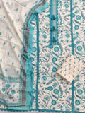 Exclusive Unstitched Cotton Neck Work Suits with Mulmul Dupatta