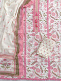 Exclusive Unstitched Cotton Neck Work Suits with Mulmul Dupatta
