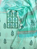 PANEL Hand Block Printed Cotton Suit with Cotton Kota Doria dupatta