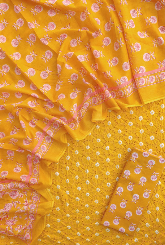 Schiffli Suit with Mulmul Dupatta
