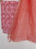 BLOCK PRINTED COTTON SUIT WITH LEHRIYA KOTA DORIA DUPATTA