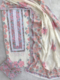 Exclusive Unstitched Cotton Suit with Mulmul Embroidery Dupatta