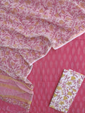 (SALE) Handloom Weave Ikat Suit with Kota Doria Dupatta