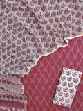 (SALE) Handloom Weave Ikat Suit with Kota Doria Dupatta