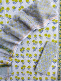 Hand Block Printed Cotton Schiffli Suit with Kota Doria Dupatta