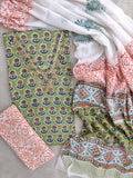 FLORAL PRINTED COTTON GOTA PATTI SUIT WITH COTTON DUPATTA
