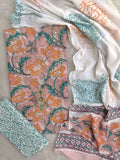 FLORAL PRINTED COTTON GOTA PATTI SUIT WITH COTTON DUPATTA