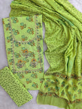 FLORAL PRINTED COTTON GOTA PATTI SUIT WITH COTTON DUPATTA