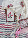 PANEL Hand Block Printed Cotton Suit with Mul Chanderi Dupatta