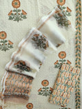 Hand Block Printed Cotton Schiffli Suit with Kota Doria Dupatta