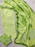 NEW LAUNCH              Aligarh Hand Embroidery Cotton Neck Work Suits with Mulmul Crosia Dupatta