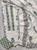 Exclusive Unstitched Cotton Suit with Mulmul Embroidery Dupatta