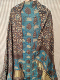 (NASHPAL) Hand Block Printed Modal Silk TOP with Modal Silk Lagdi Patta Dupatta (NO BOTTOM)