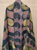 (NASHPAL) Hand Block Printed Modal Silk TOP with Modal Silk Lagdi Patta Dupatta (NO BOTTOM)