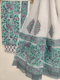 (SALE) Hand Block Printed Cotton Suit With Mulmul Cotton Dupatta