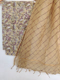 BLOCK PRINTED COTTON SUIT WITH LEHRIYA KOTA DORIA DUPATTA