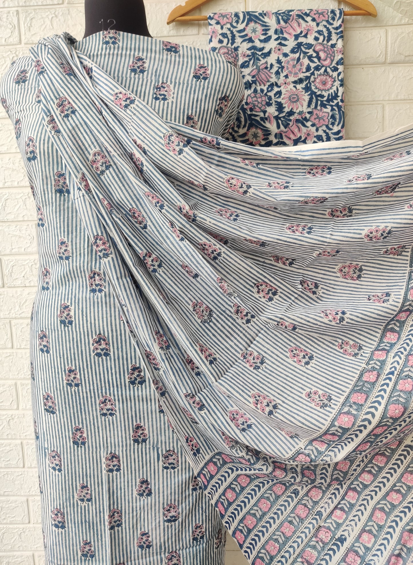 Cotton Block Printed Cotton Suit with mulmul cotton Dupatta