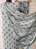Cotton Block Printed Cotton Suit with mulmul cotton Dupatta