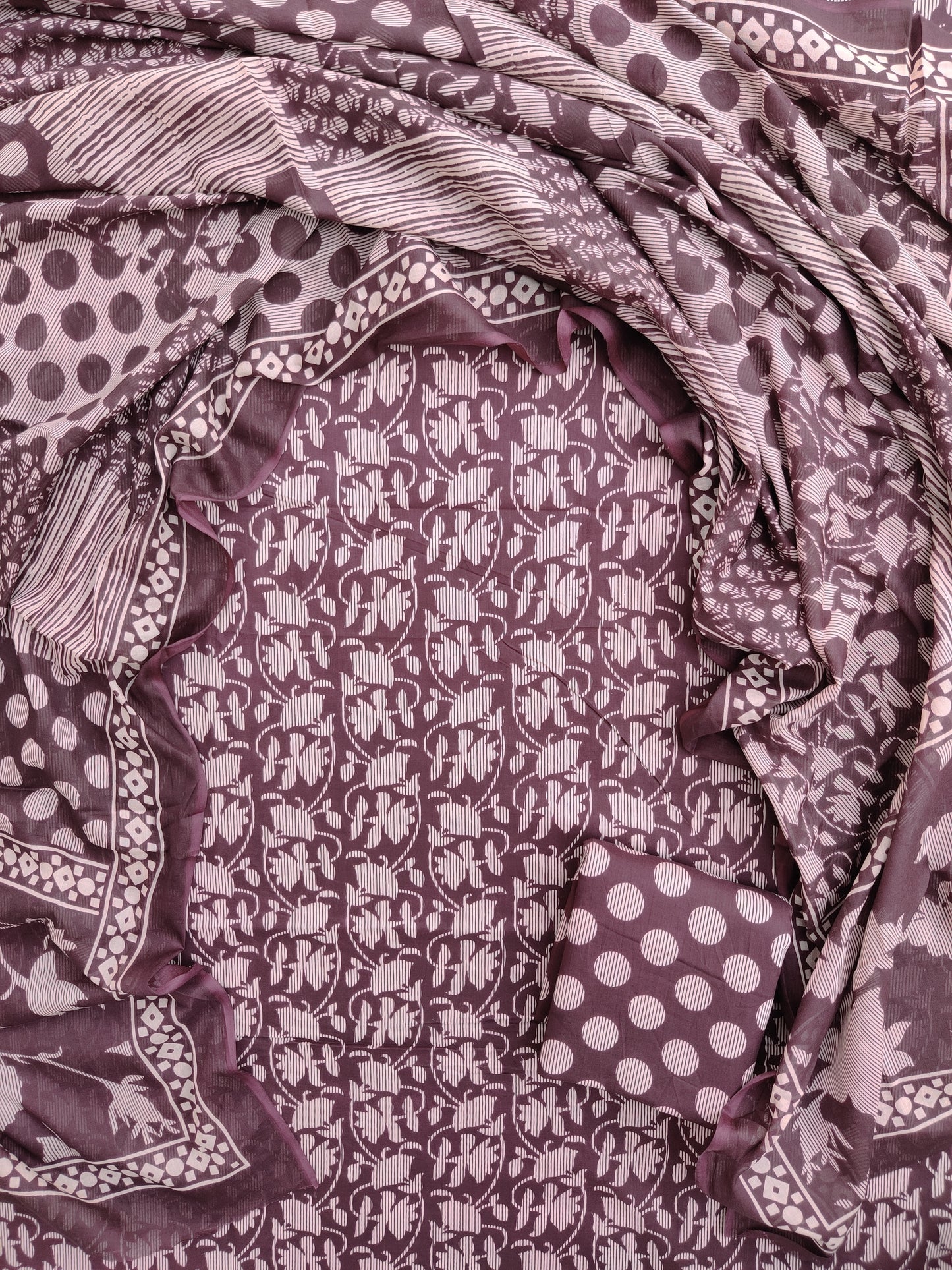 Jaipuri Printed Cotton Suit with mulmul cotton Dupatta