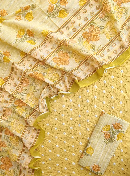 Schiffli Suit with Mulmul Dupatta