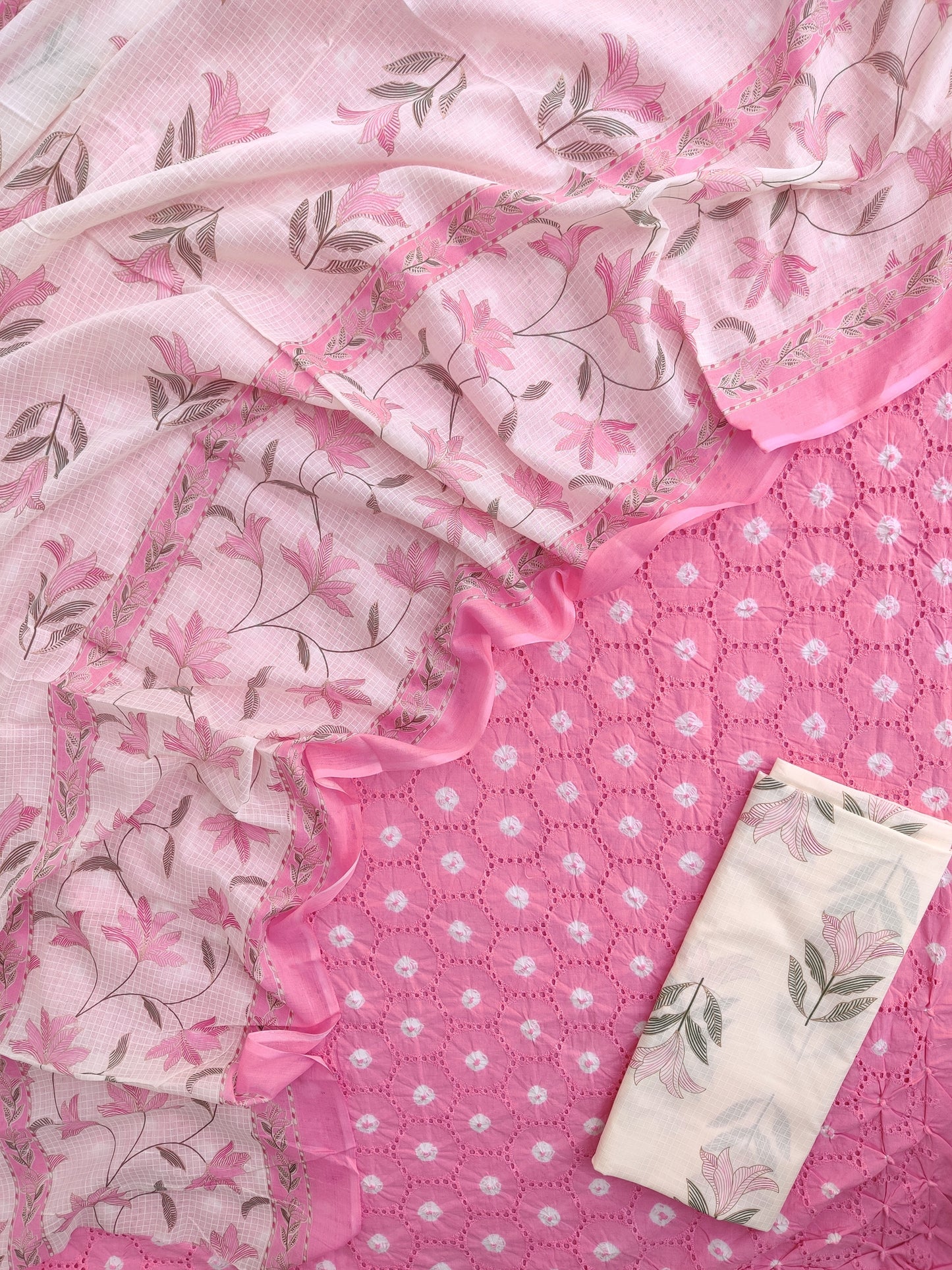 Schiffli Suit with Mulmul Dupatta