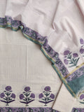Hand Block Printed Cotton Suit with Mul Chanderi Dupatta