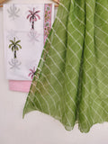 (SALE)  BLOCK PRINTED COTTON SUIT WITH LEHRIYA KOTA DORIA DUPATTA