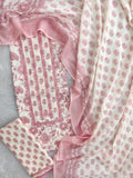 (SALE) EXCLUSIVE HAND BLOCK PRINTED COTTON SUIT WITH COTTON DUPATTA