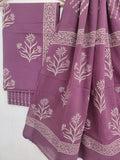 Hand Block Printed Cotton Suit With Mulmul Cotton Dupatta