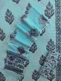 Hand Block Printed Cotton Schiffli Suit with Kota Doria Dupatta