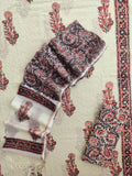 Hand Block Printed Cotton Schiffli Suit with Kota Doria Dupatta