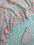 BANDHANI Schiffli Suit with Mulmul Dupatta