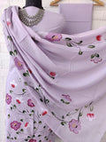 Hand Painted Cotton Suits with Mulmul  Dupatta