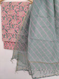 (SALE) BLOCK PRINTED COTTON SUIT WITH LEHRIYA KOTA DORIA DUPATTA