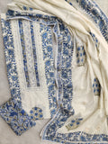 Exclusive Unstitched Cotton Suit with Mulmul Embroidery Dupatta