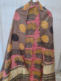 (NASHPAL) Hand Block Printed Modal Silk TOP with Modal Silk Lagdi Patta Dupatta (NO BOTTOM)