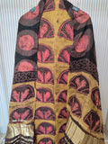 (NASHPAL) Hand Block Printed Modal Silk TOP with Modal Silk Lagdi Patta Dupatta (NO BOTTOM)