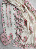 Exclusive Unstitched Cotton Suit with Mulmul Embroidery Dupatta